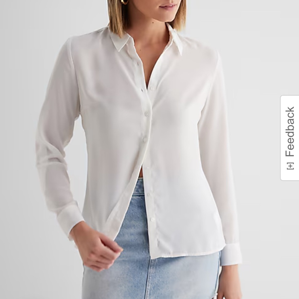 Express white button-down shirt